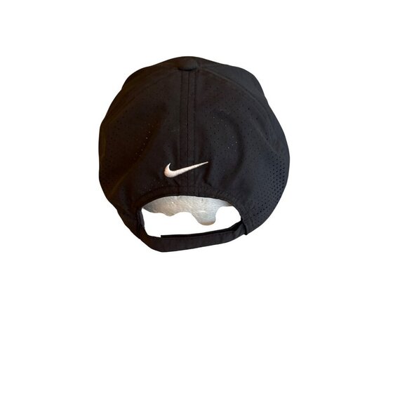 Nike Golf Adjustable Black Cap With Embroidered Logo & Perforated Design - Picture 3 of 6